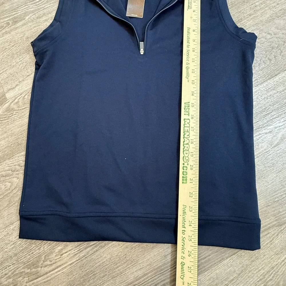 Adidas Mens ELVTD 1/4 Zip Vest Navy Blue Size S‎ Sleeveless Golf Athleisure